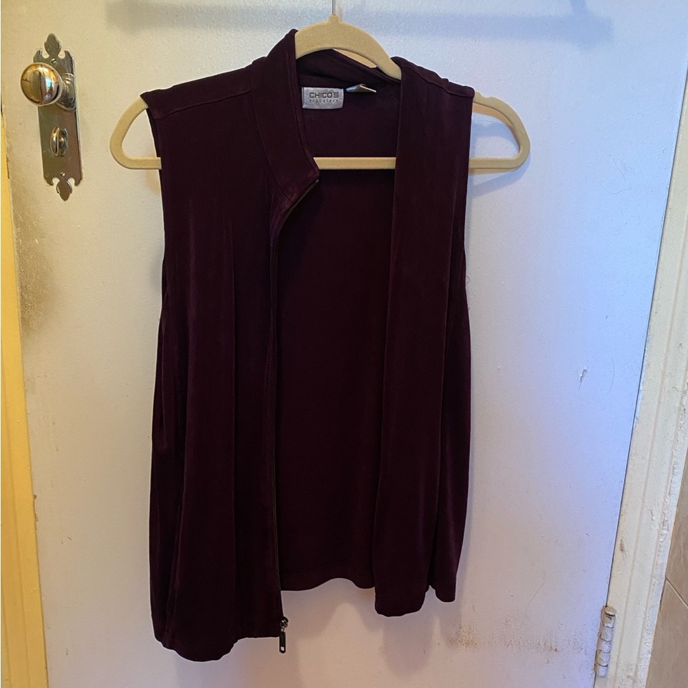 Chico's Eggplant Purple Zip Vest S/M - Picture 6 of 9